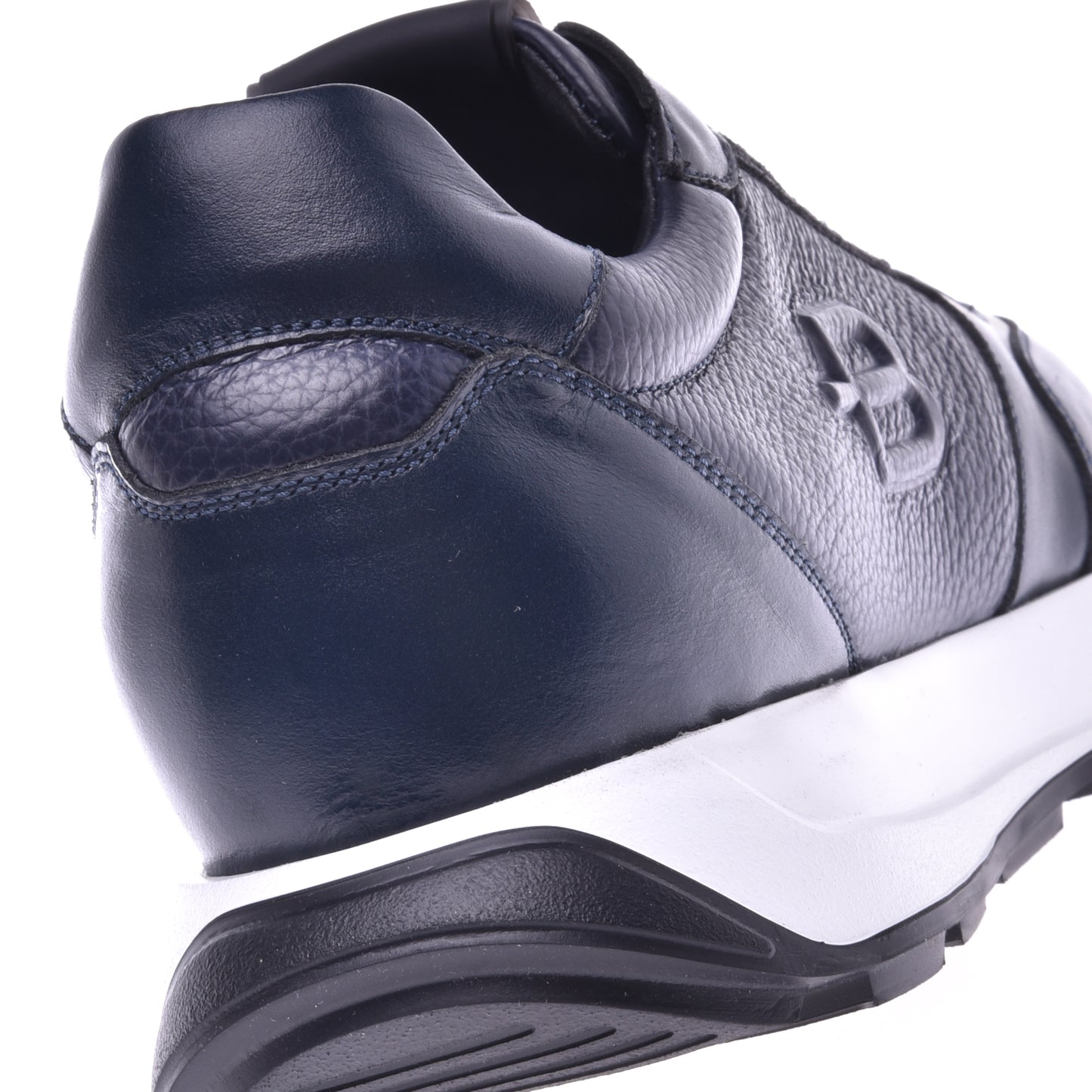 Sneakers en nappa et cuir de veau bleu
