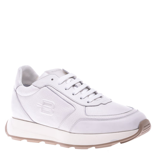 Sneakers en nappa et cuir de veau crème