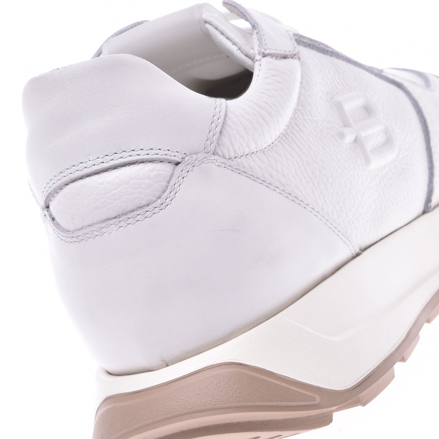 Sneakers en nappa et cuir de veau crème