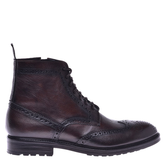 Bottes en cuir de veau marron foncé