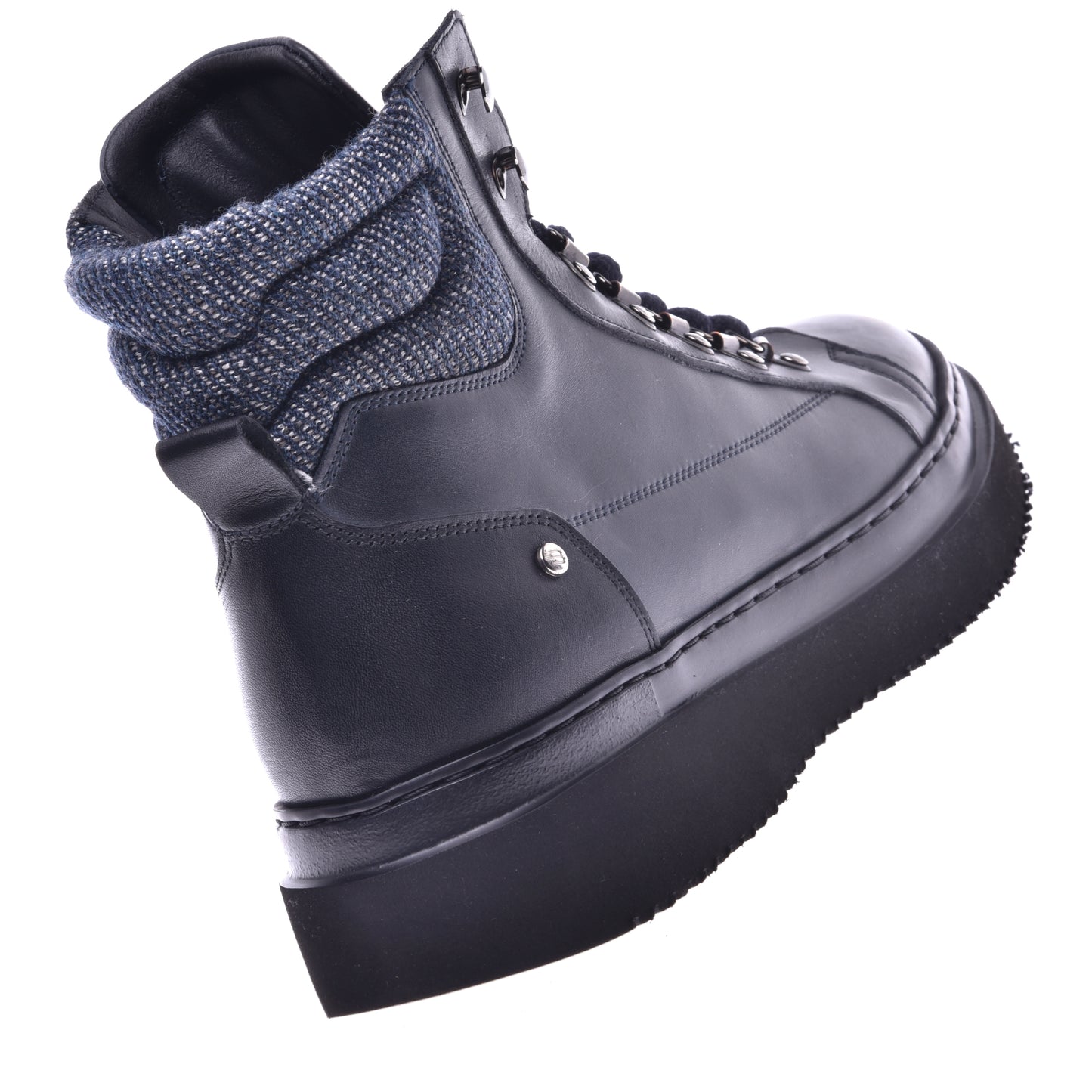 Bottes en cuir de veau brossé bleu