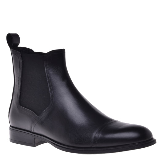 Bottes en cuir de veau noir
