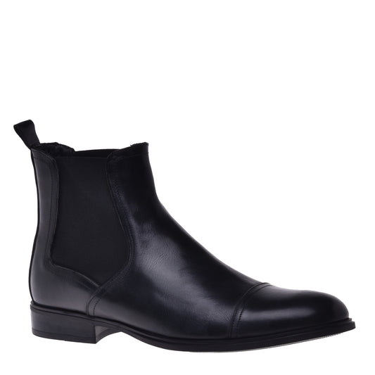 Bottes en cuir de veau noir