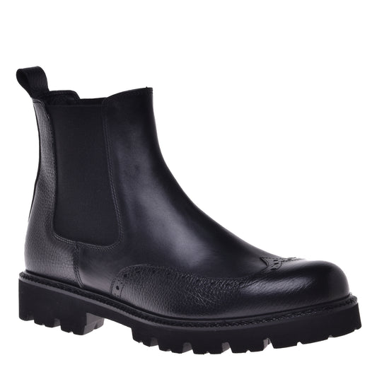 Bottes en cuir de veau noir
