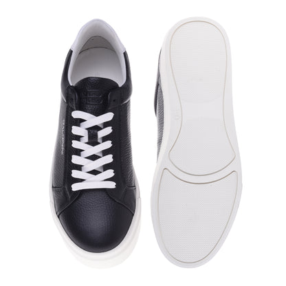 Sneakers noires en cuir foulonné