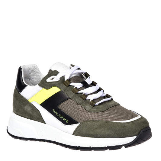 Sneakers en daim vert olive