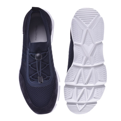 Sneakers en tissu bleu