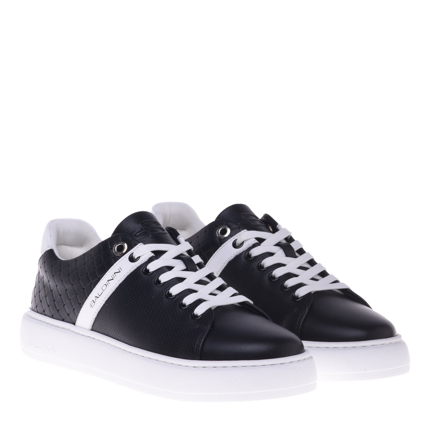 Sneakers noires à motif tressé
