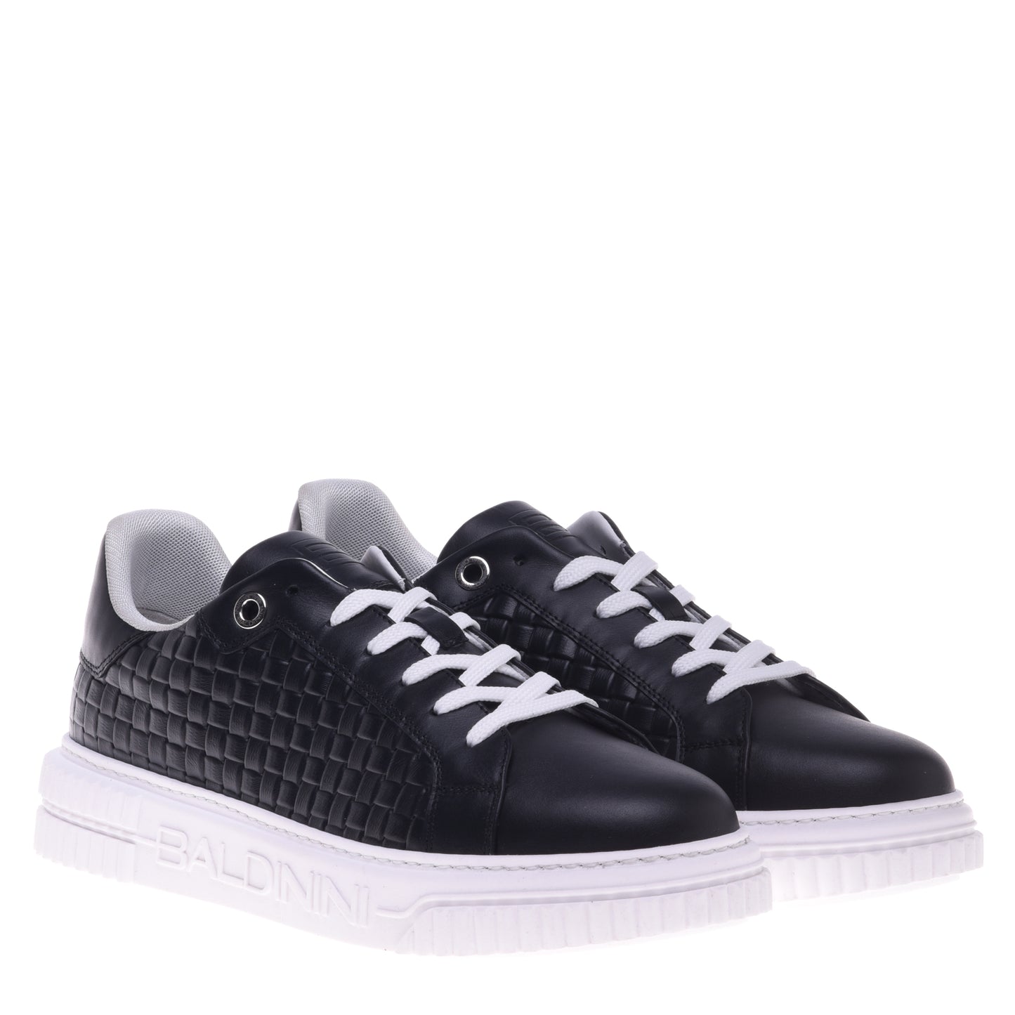 Sneakers noires à motif tressé