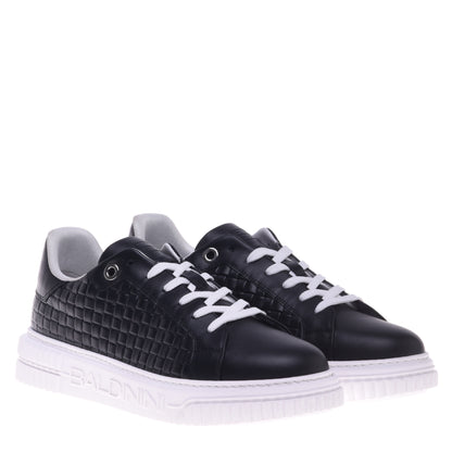 Sneakers noires à motif tressé