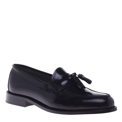 Mocassins noirs en cuir de veau brillant