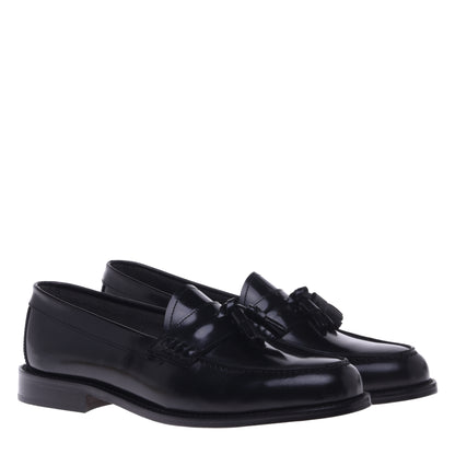 Mocassins noirs en cuir de veau brillant