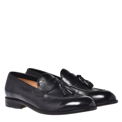 Mocassins noirs en cuir de veau