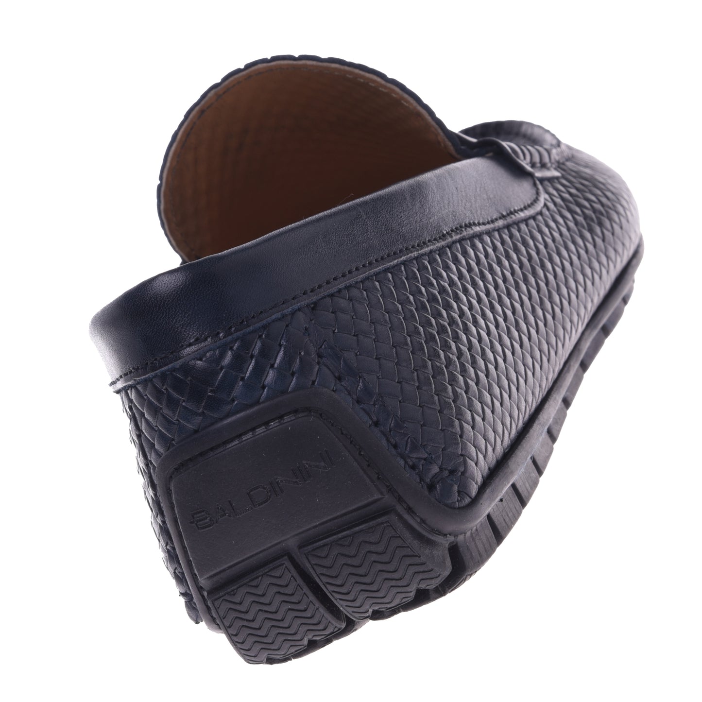 Mocassins bleus motif tressé