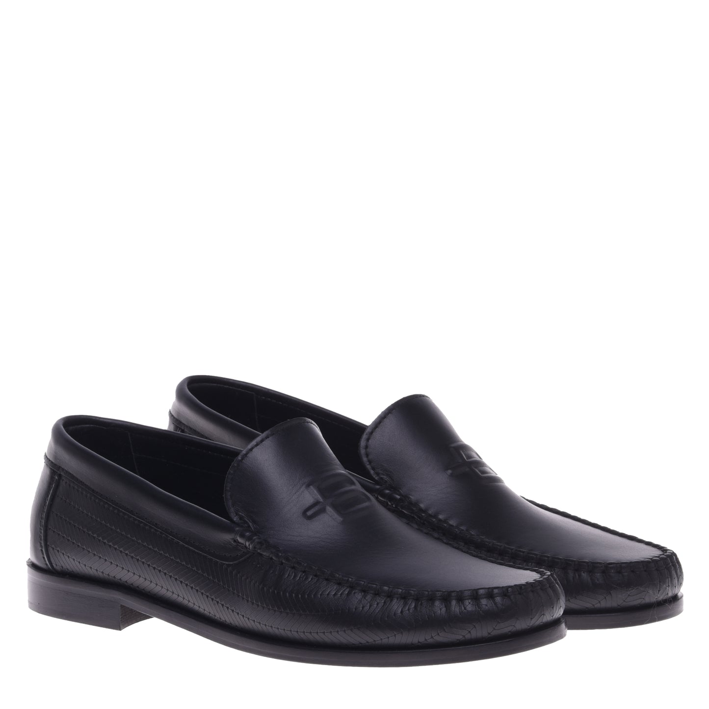 Mocassins noirs en cuir de veau