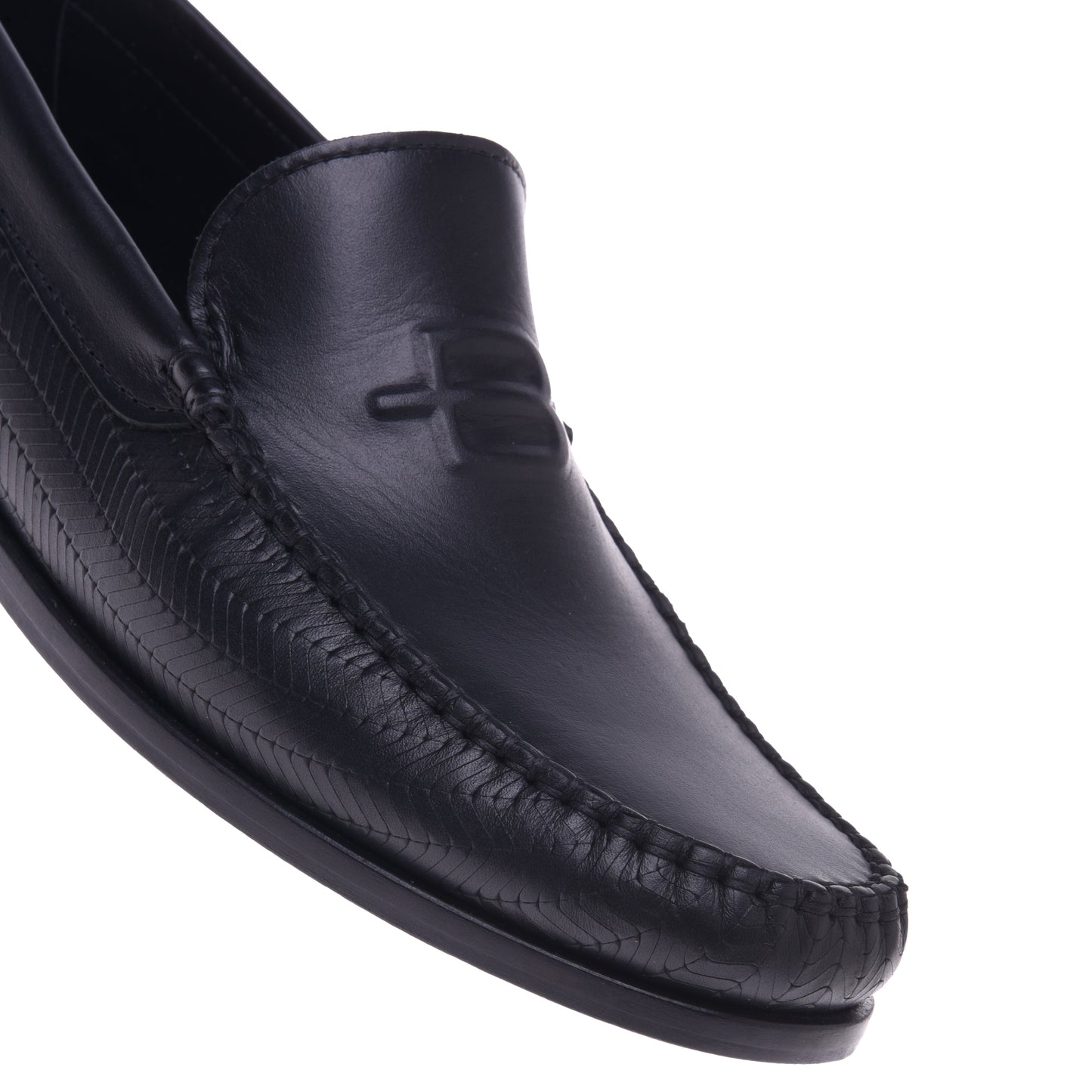 Mocassins noirs en cuir de veau