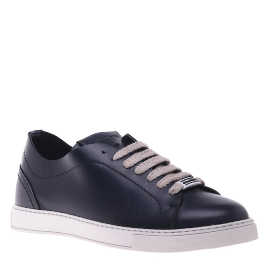 Sneakers bleues en cuir de veau