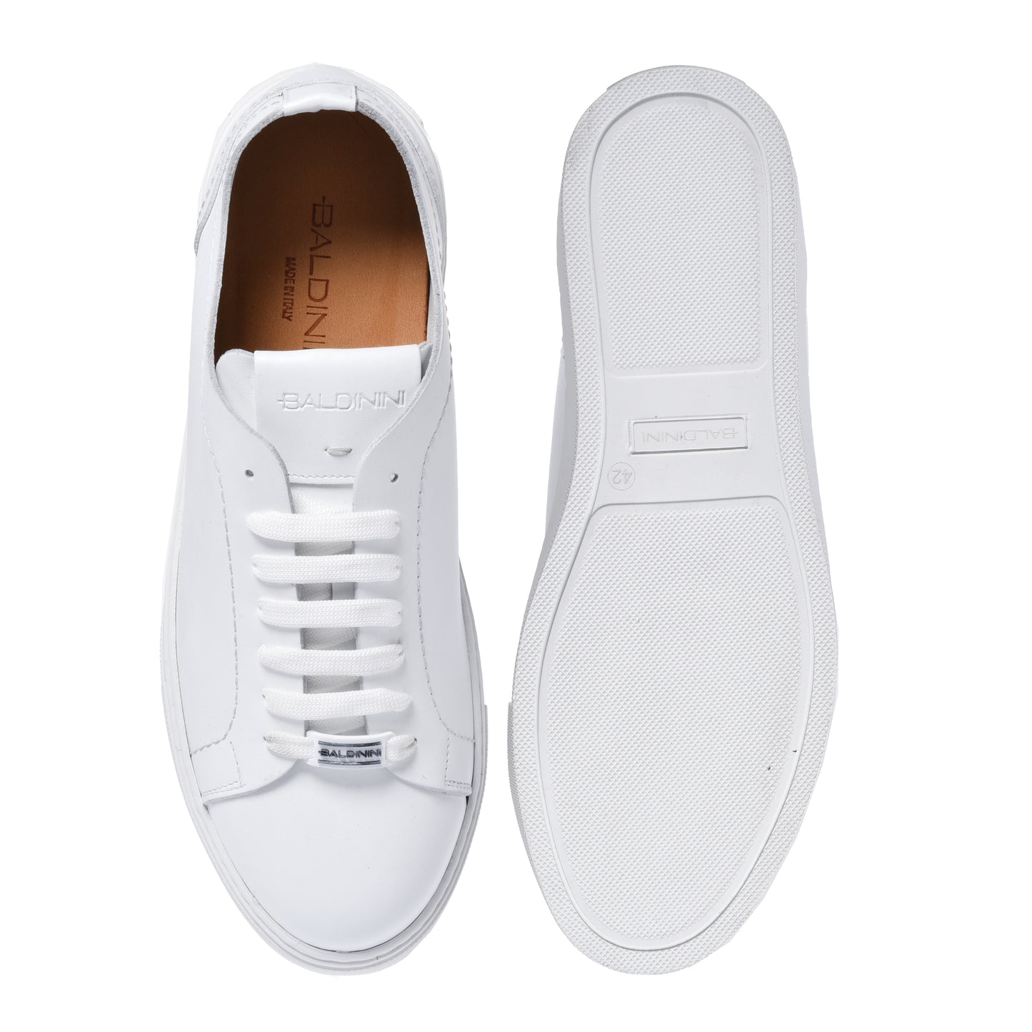 Sneakers blanches en cuir de veau