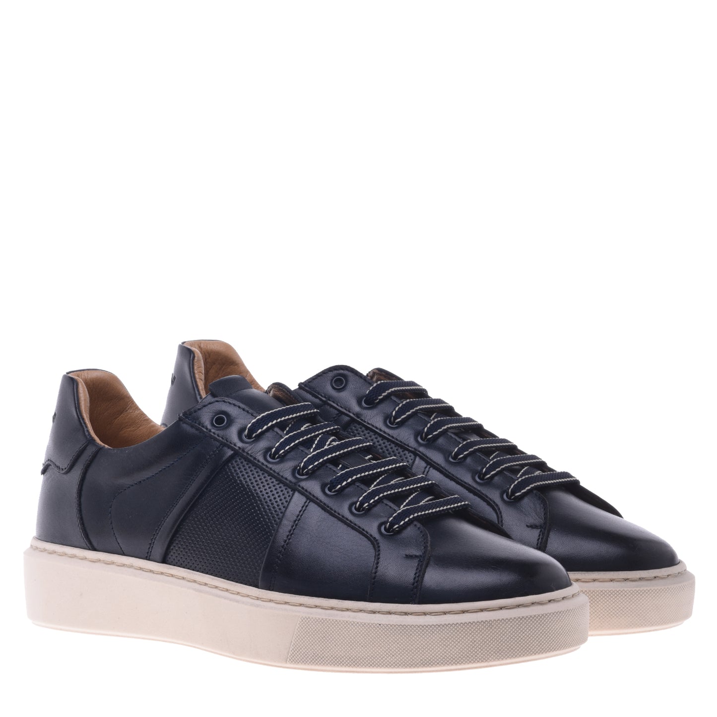 Sneakers bleues en cuir de veau