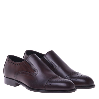 Mocassins marron en cuir de veau