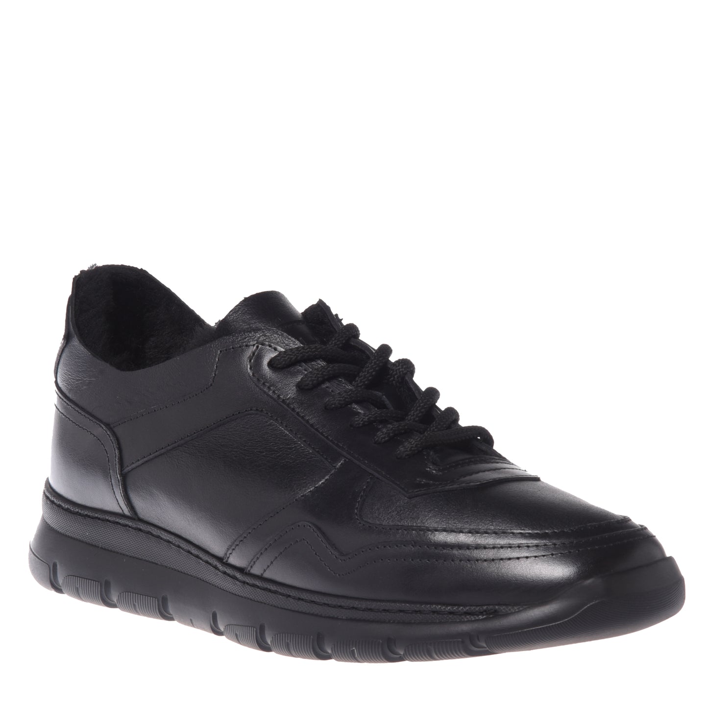 Baskets en cuir noir