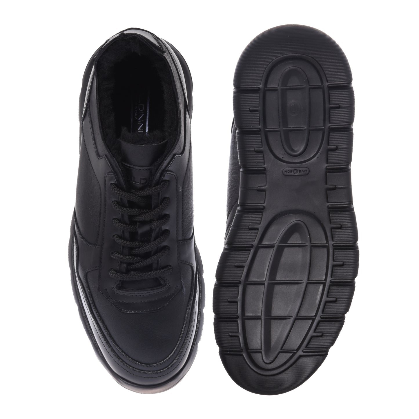 Baskets en cuir noir