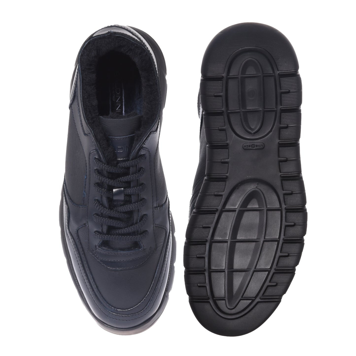 Baskets en cuir bleu foncé