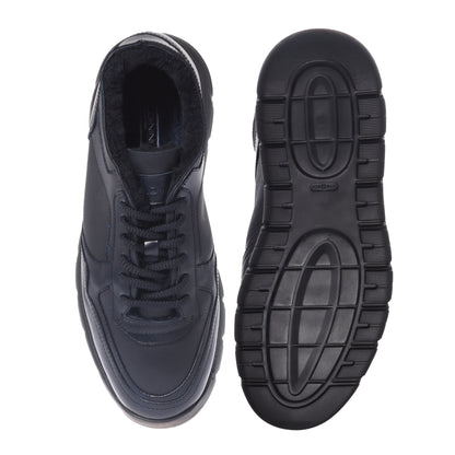 Baskets en cuir bleu foncé