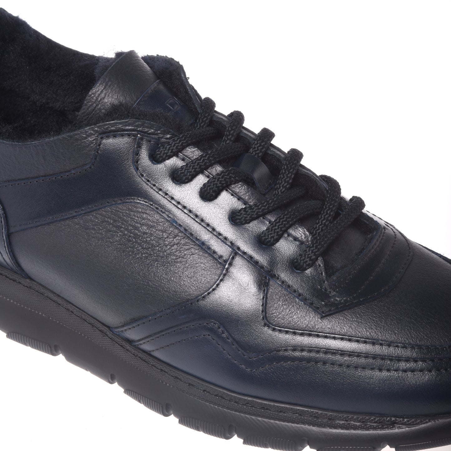 Baskets en cuir bleu foncé