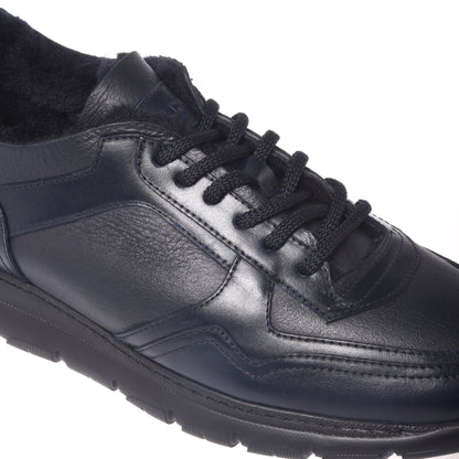 Baskets en cuir bleu foncé