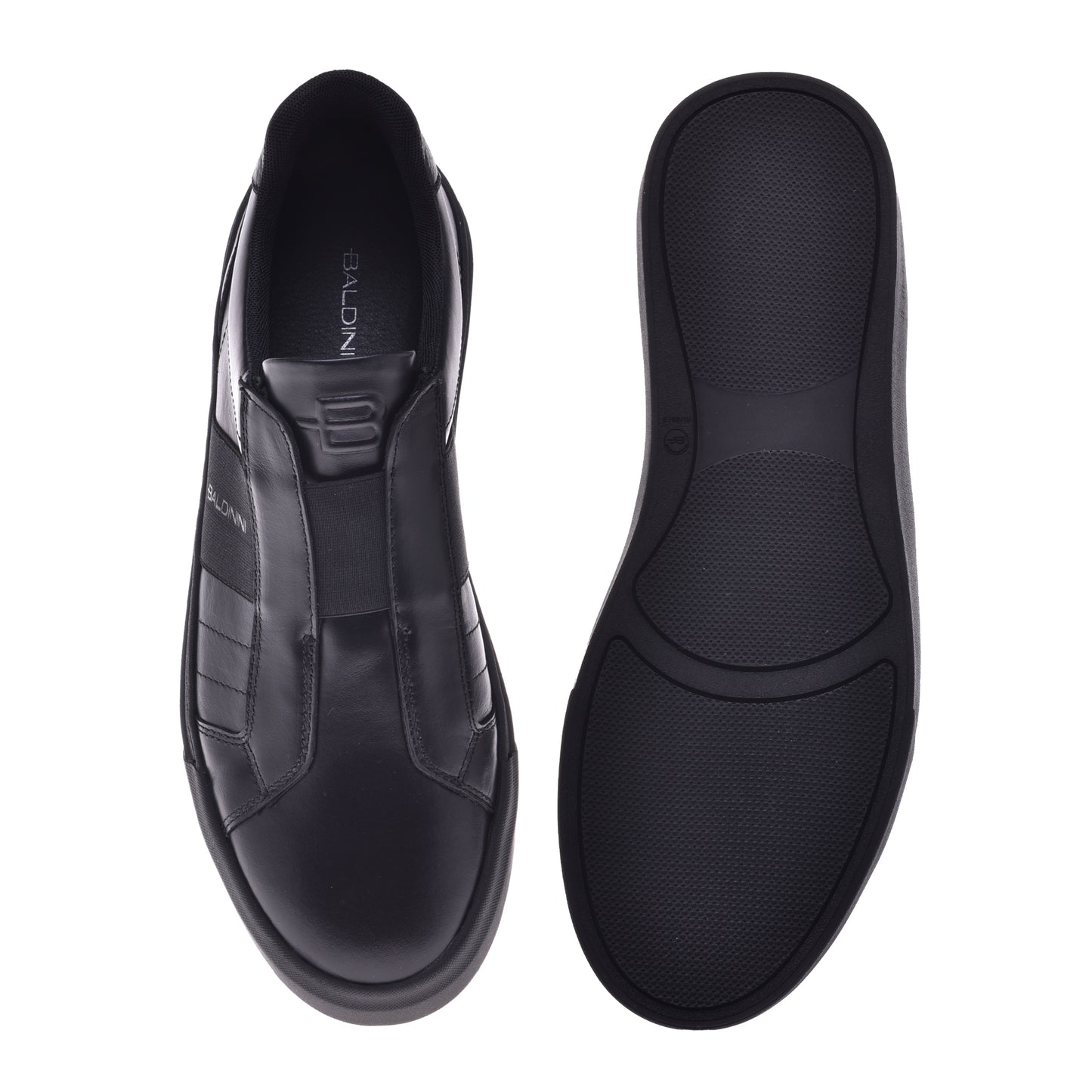 Baskets en cuir noir