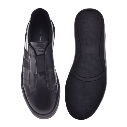Baskets en cuir noir