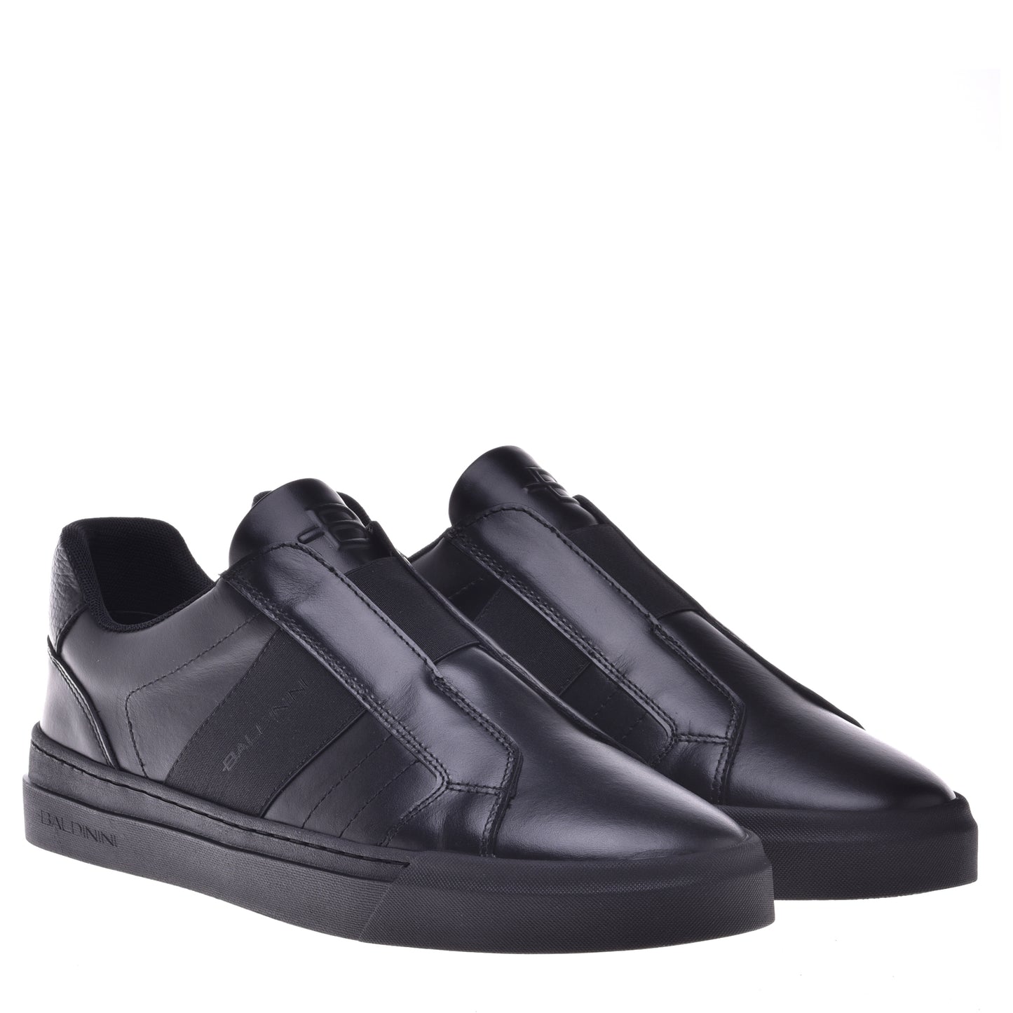 Baskets en cuir noir