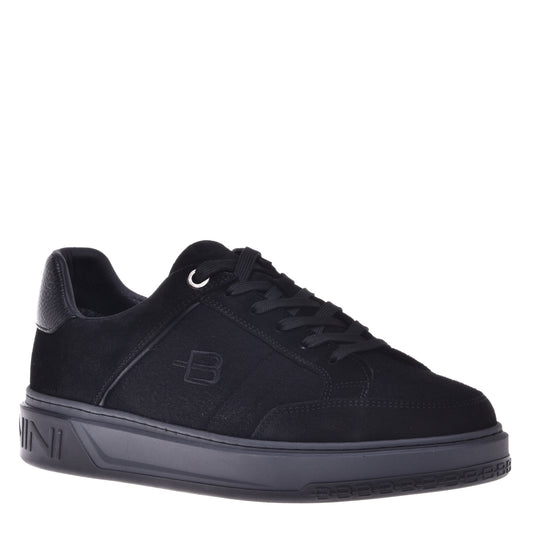 Baskets en daim et tissu noir