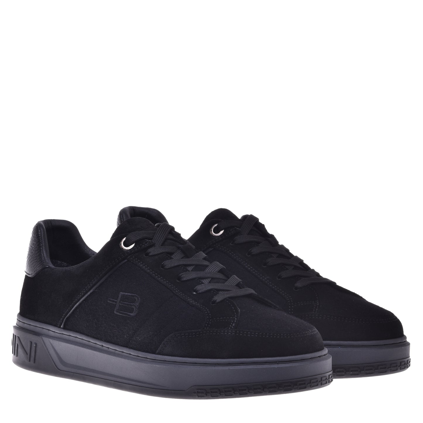 Baskets en daim et tissu noir