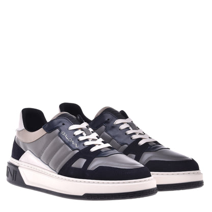 Baskets en daim et cuir bleu et gris