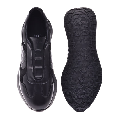 Baskets en cuir noir