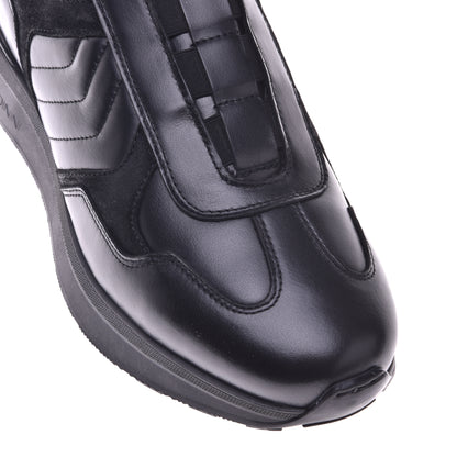 Baskets en cuir noir