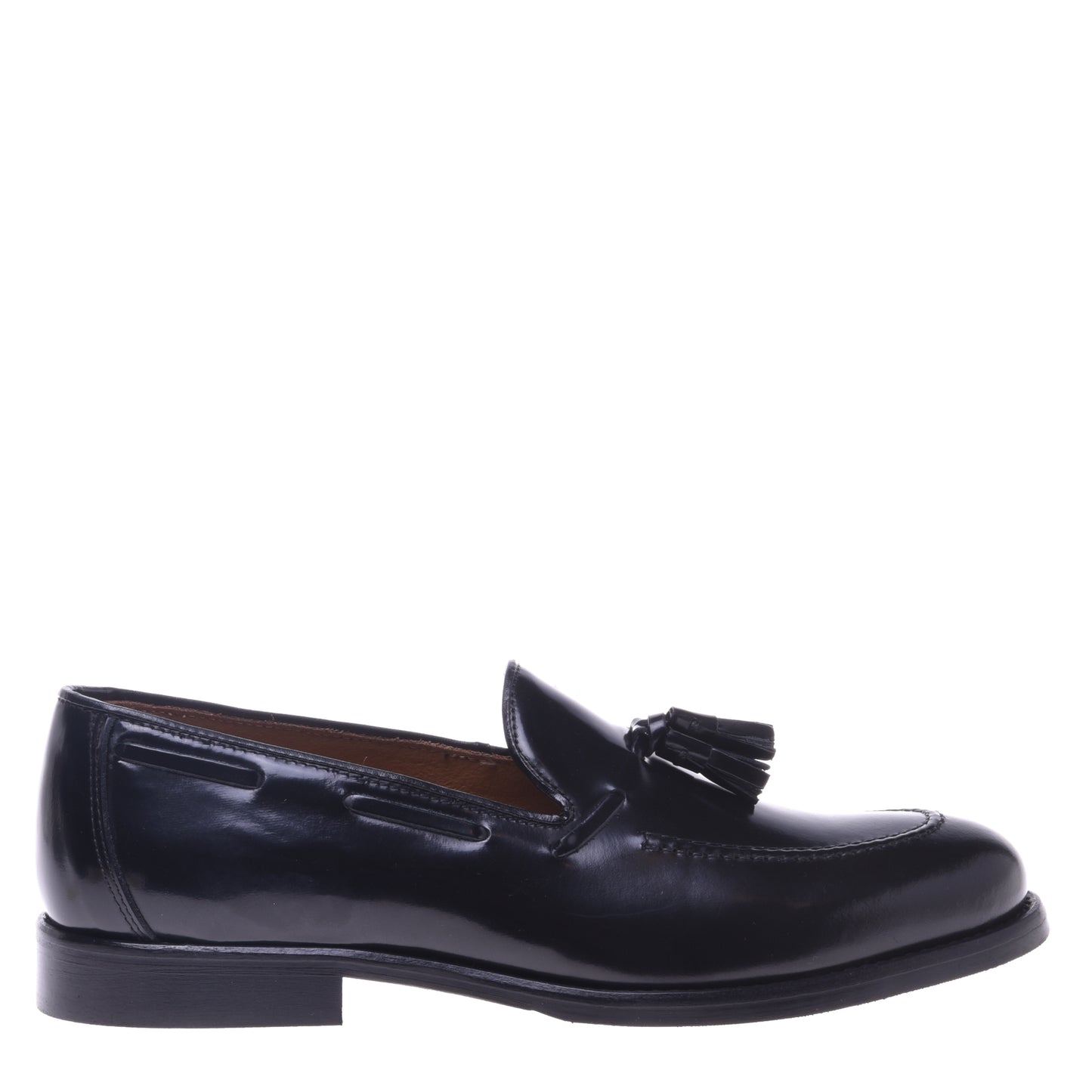 Mocassins noirs en cuir de veau brillant