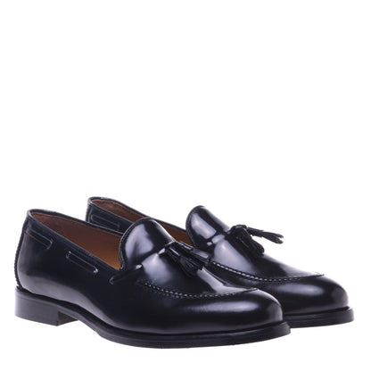 Mocassins noirs en cuir de veau brillant