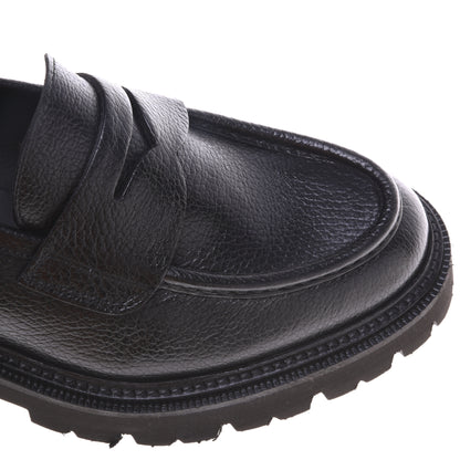 Mocassins noirs en cuir foulonné