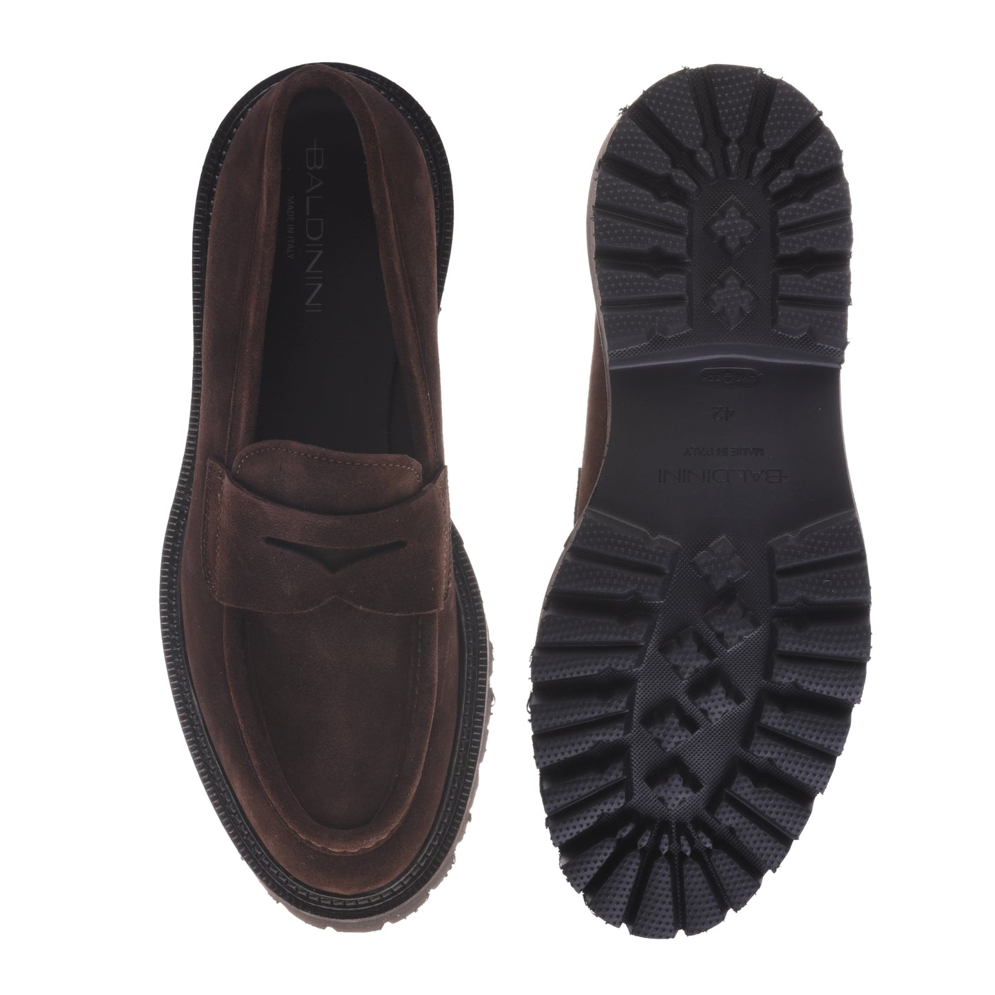 Mocassins marron foncé en daim