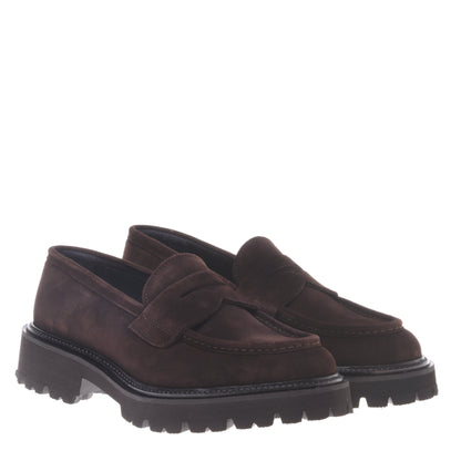 Mocassins marron foncé en daim