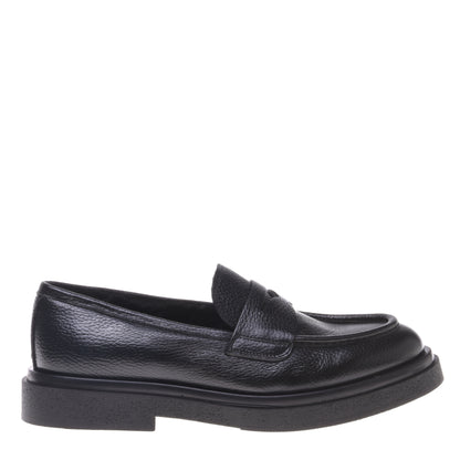 Mocassins noirs en cuir foulonné