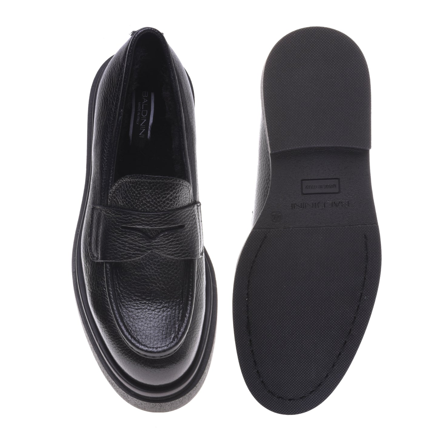 Mocassins noirs en cuir foulonné