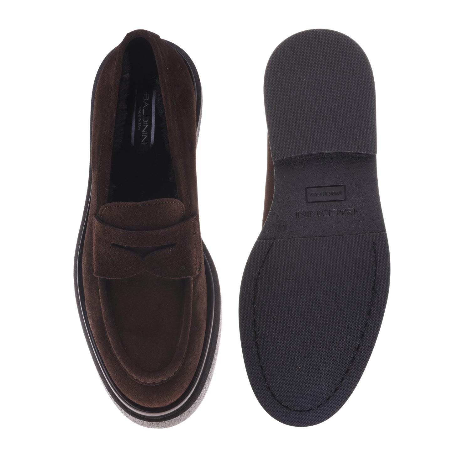 Mocassins marron foncé en daim