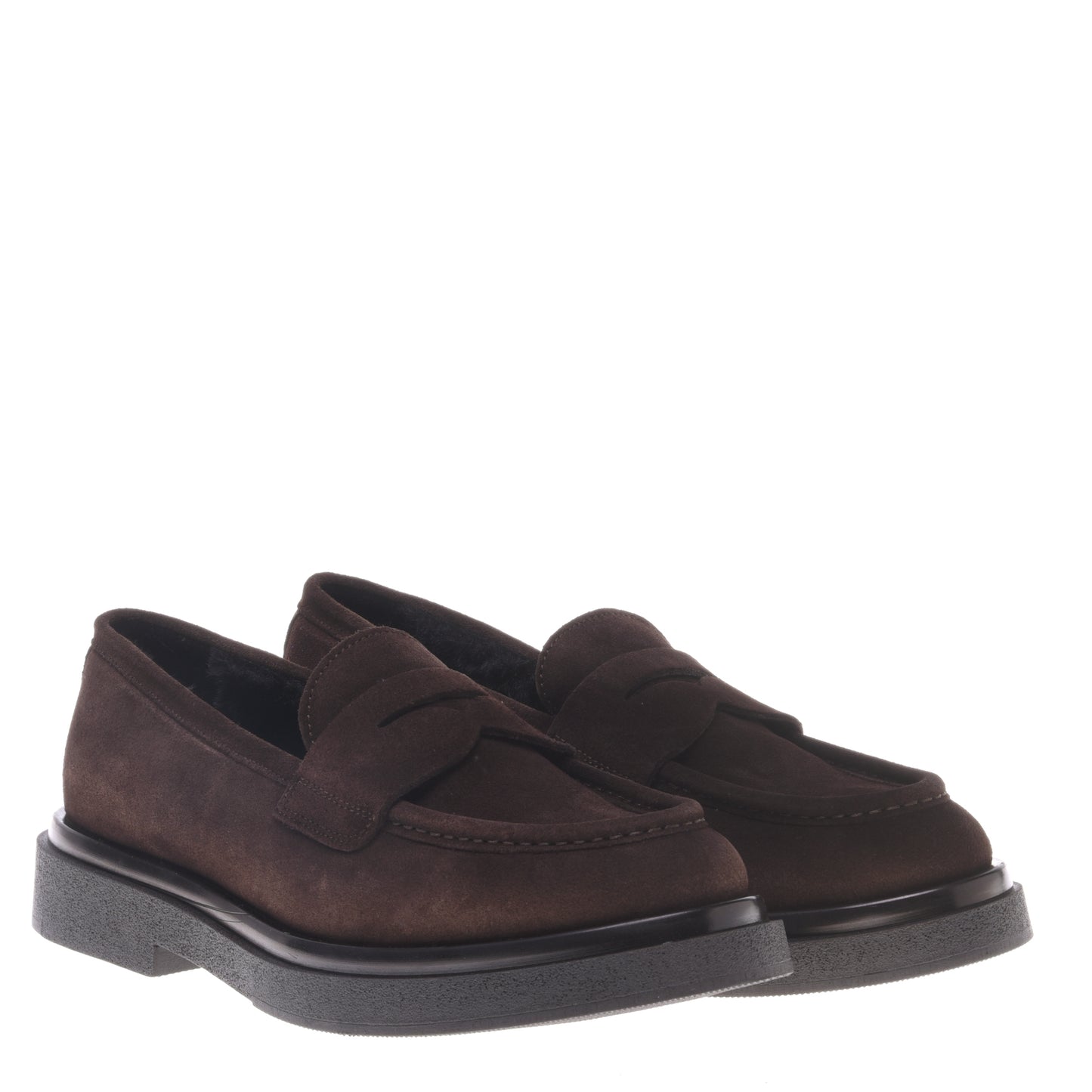 Mocassins marron foncé en daim