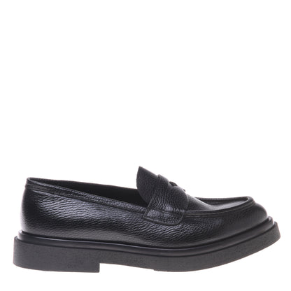 Mocassins noirs en cuir foulonné