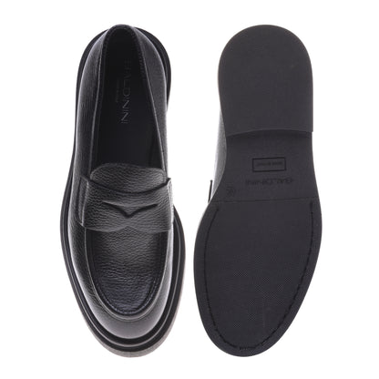 Mocassins noirs en cuir foulonné