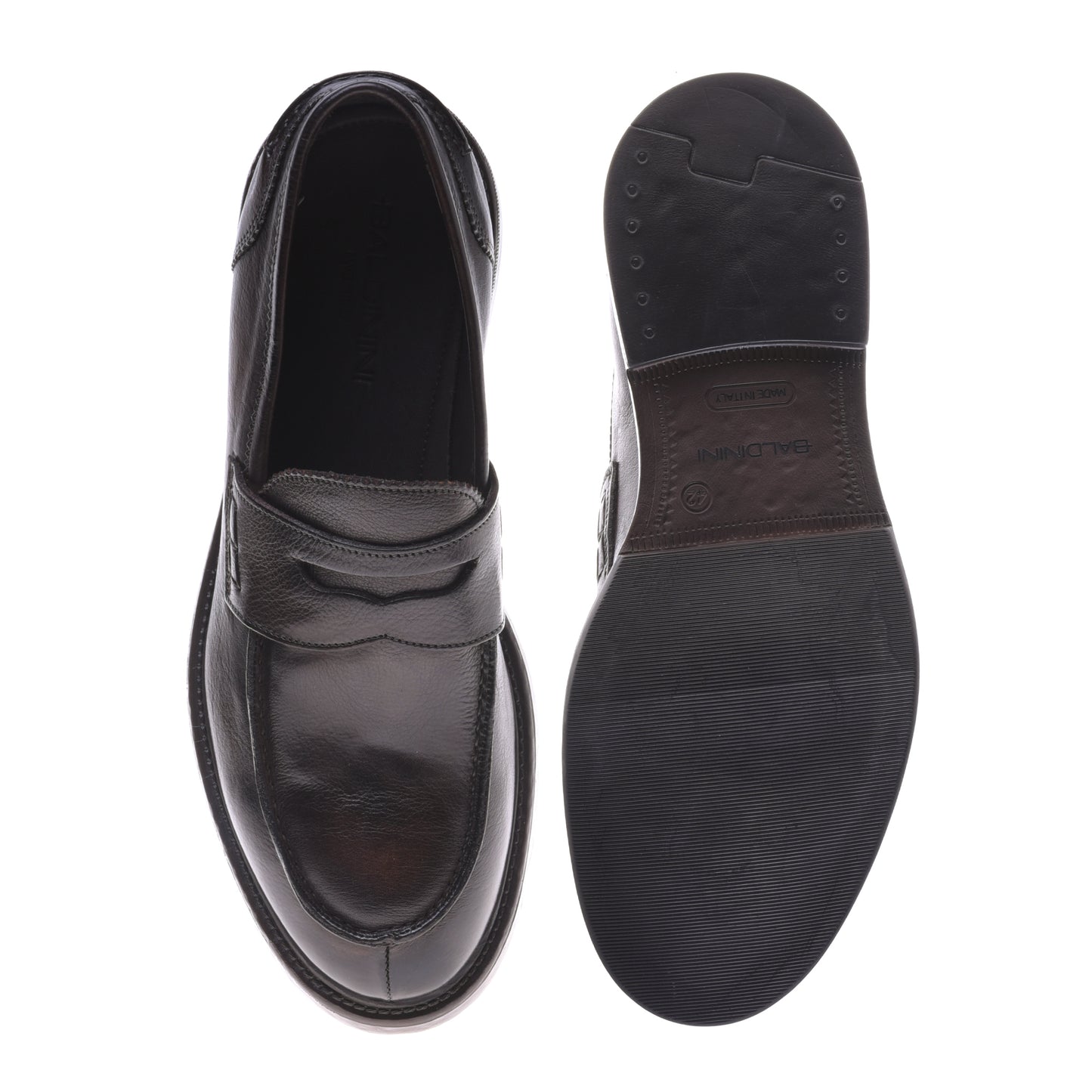 Mocassins en cuir brun foncé